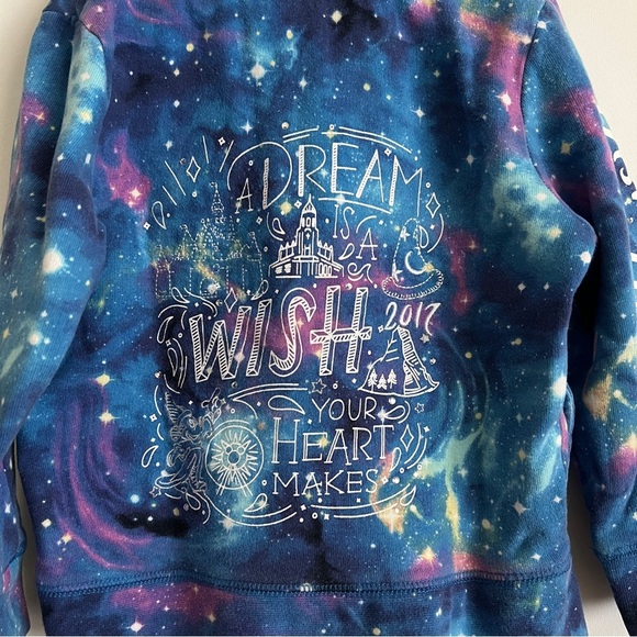 Disney Parks 2017 Galaxy Full Zip Hoodie Blue and Purple-Girls Size XXS - Picture 6 of 7